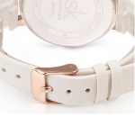 Dámske hodinky so vzorom Shengke Marble s koženým remienkom, biela farba