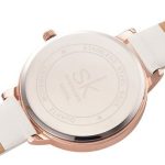 Dámske hodinky so vzorom Shengke Marble s koženým remienkom, biela farba