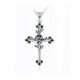 Strieborný náhrdelník s ružou a krížikom