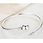 Strieborný náramok s motívom gule, 17 cm