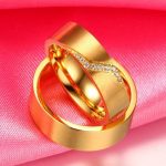 Dámsky snubný prsteň, nerez, matné zlato, veľkosť 8