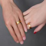 Pánsky snubný prsteň, nerez, matné zlato, veľkosť 9