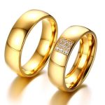 Dámska snubná obrúčka z nehrdzavejúcej ocele, zlatá, veľkosť 7