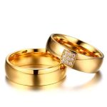 Dámska snubná obrúčka z nehrdzavejúcej ocele, zlatá, veľkosť 7