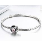 Strieborný náramok s čerešňovým kvetom, 19 cm