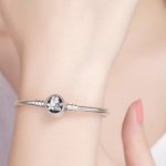 Strieborný náramok s čerešňovým kvetom, 19 cm