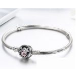 Strieborný náramok s čerešňovým kvetom, 17 cm