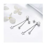 Strieborné náušnice s príveskom hviezda