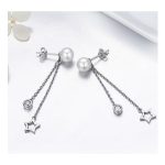 Strieborné náušnice s príveskom hviezda