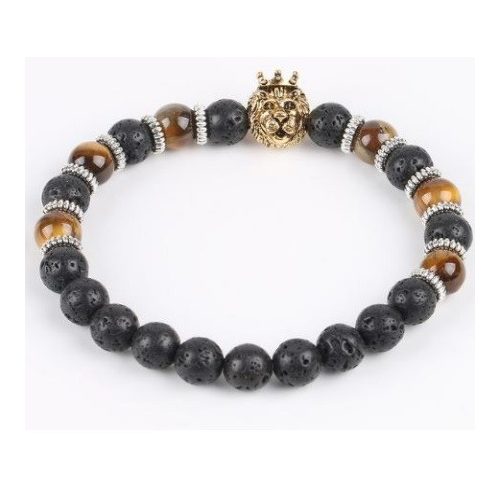 Náramok Leví kráľ s tigrím okom zlatej farby