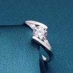 Dámsky zásnubný prsteň, klasický, strieborný, veľkosť 6