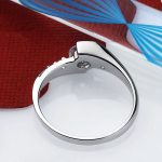 Dámsky zásnubný prsteň, klasický, strieborný, veľkosť 6