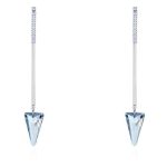 Trojuholníkové náušnice zdobené kryštálmi Swarovski, svetlomodré