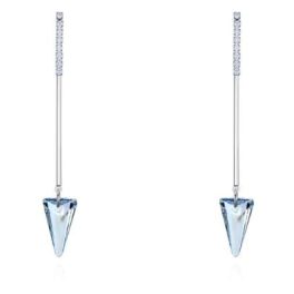   Trojuholníkové náušnice zdobené kryštálmi Swarovski, svetlomodré
