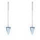 Trojuholníkové náušnice zdobené kryštálmi Swarovski, svetlomodré