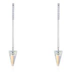 Trojuholníkové náušnice zdobené kryštálmi Swarovski, broskyňa