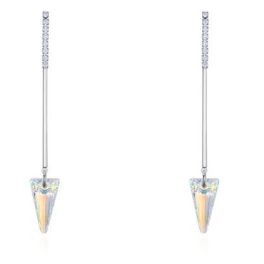   Trojuholníkové náušnice zdobené kryštálmi Swarovski, broskyňa