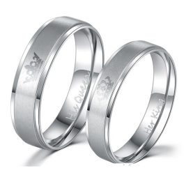 Pánsky snubný prsteň, nerez, striebro, veľkosť 11