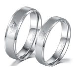 Dámsky snubný prsteň, nerezová oceľ, strieborná, veľkosť 9