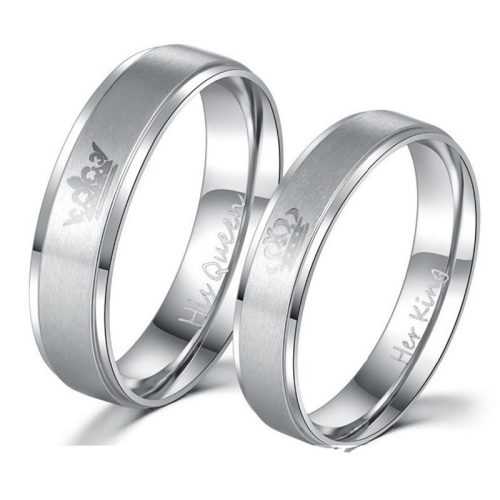 Dámsky snubný prsteň, nerezová oceľ, strieborná, veľkosť 9