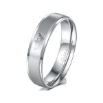 Dámsky snubný prsteň, nerezová oceľ, strieborná, veľkosť 10