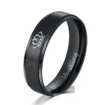 Pánsky snubný prsteň, nehrdzavejúca oceľ, čierna, veľkosť 8