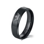 Dámsky snubný prsteň, nerez, čierna, veľkosť 5