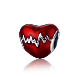 Ezüst charm, szív