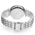 Elegantné dámske náramkové hodinky s kryštálmi striebornej farby