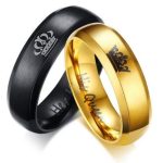 Dámsky snubný prsteň, korunovaný, nehrdzavejúca oceľ, zlatý, veľkosť 7