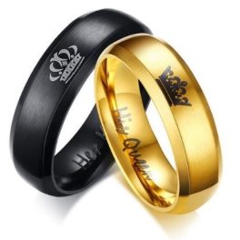   Pánsky snubný prsteň, korunovaný, nehrdzavejúca oceľ, čierny, veľkosť 13