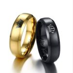 Pánsky snubný prsteň, korunka, nerez, čierna, veľkosť 11