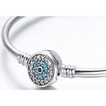 Strieborný náramok s motívom modrých očí, 19 cm