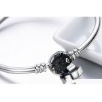 Strieborný náramok s motívom modrých očí, 19 cm