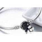 Strieborný náramok s motívom modrých očí, 21 cm