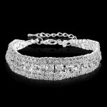 Postriebrený, krištáľový náramok, striebornej farby