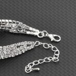 Postriebrený, krištáľový náramok, striebornej farby