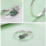 Strieborný prsteň s motívom listov, veľkosť 8