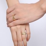 Pánsky snubný prsteň, nerez, zlatý, veľkosť 5