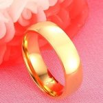 Pánsky snubný prsteň, nerez, zlatý, veľkosť 6