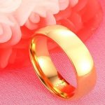 Pánsky snubný prsteň, nerez, zlatý, veľkosť 9