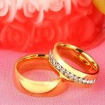 Pánsky snubný prsteň, nerez, zlatý, veľkosť 10