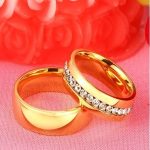 Pánsky snubný prsteň, nerez, zlatý, veľkosť 11