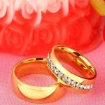 Pánsky snubný prsteň, nerez, zlatý, veľkosť 12