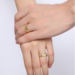 Dámsky snubný prsteň, nerez, zlatý, veľkosť 7