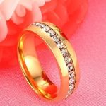 Dámsky snubný prsteň, nerez, zlatý, veľkosť 9