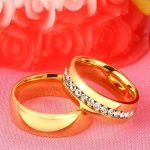 Dámsky snubný prsteň, nerez, zlatý, veľkosť 9