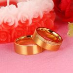 Pánsky snubný prsteň, široký, nerez, zlatá farba, veľkosť 12