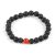 Meditačný náramok s čiernym lávovým kameňom a červeným achátom