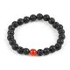 Meditačný náramok s čiernym lávovým kameňom a červeným achátom